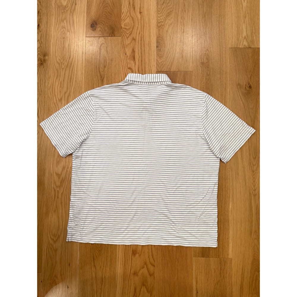 Peter Millar Journeyman Navy Stripe Short Sleeve Pima Cotton Polo XXL - Picture 3 of 5